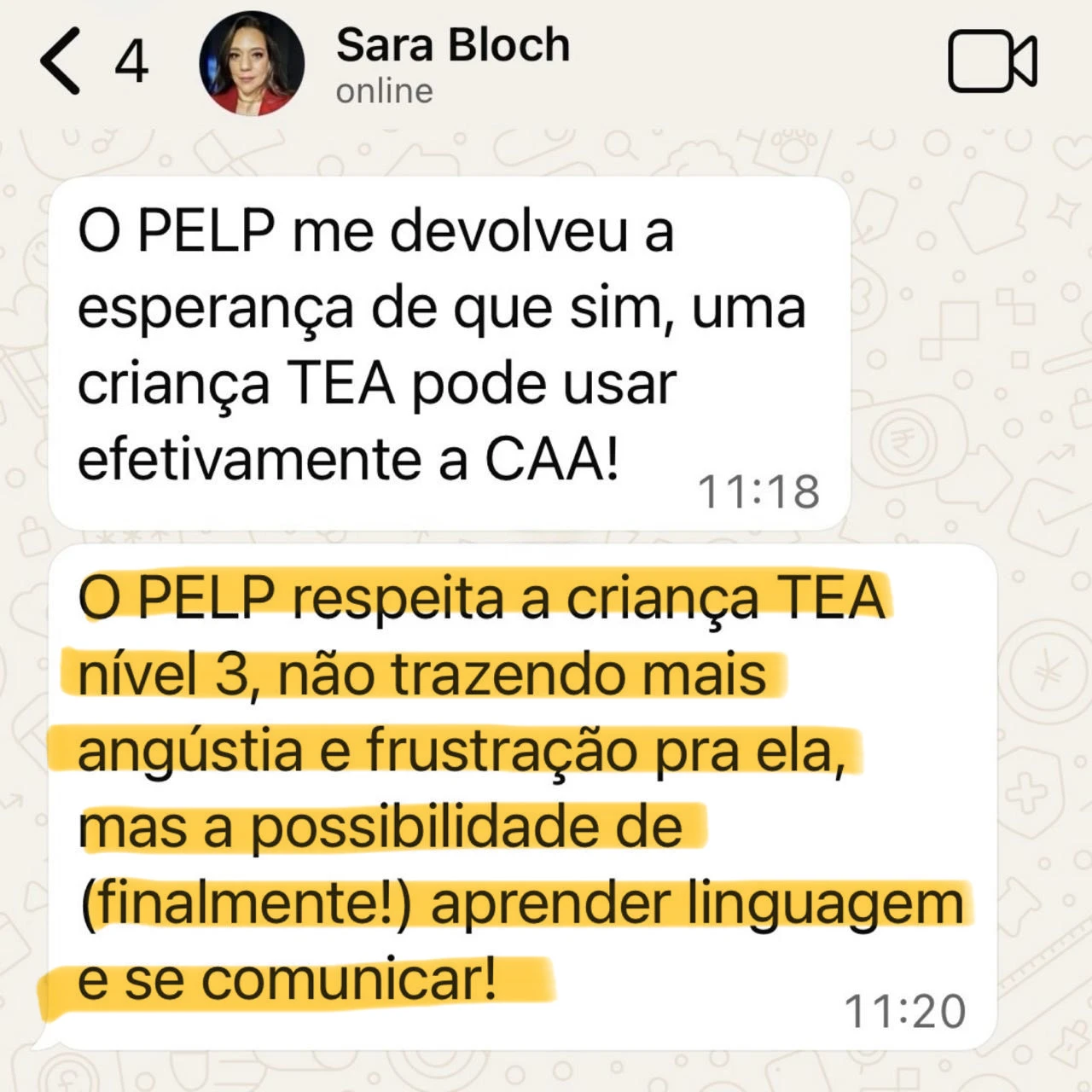 Depoimento de Sara Bloch
