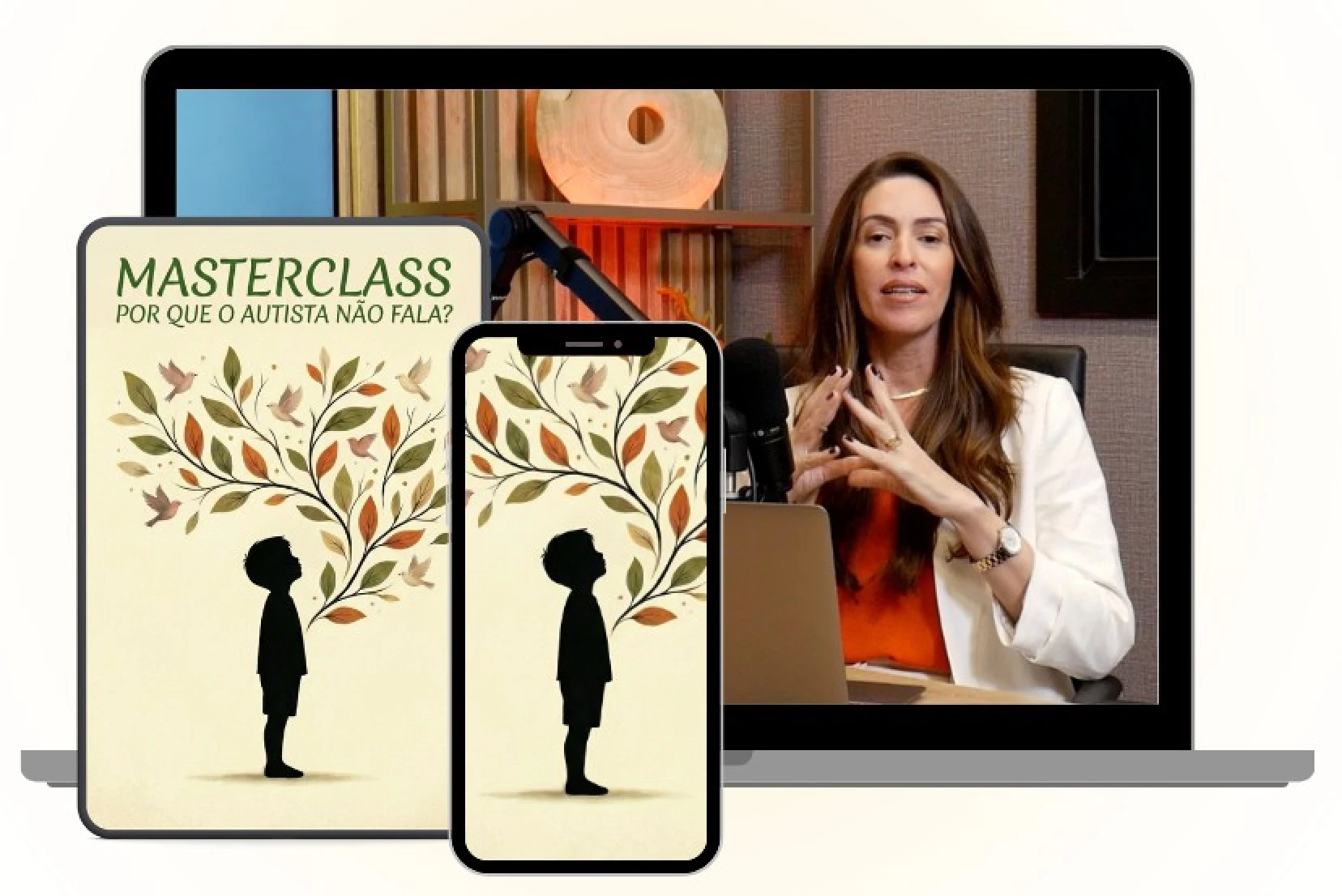 Mockup da Masterclass Por que o Autista Não Fala?